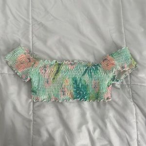 Off the shoulder swim top